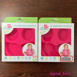 Set of 2 Brinware Silicone Owl Divided Suction Plates